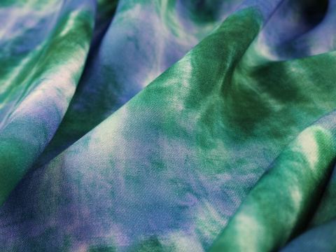 Wiskoza - Tie dye fiolet i zieleń Wiskoza - Tie dye fiolet i zieleń