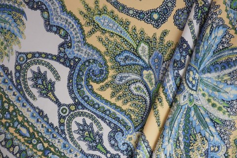 Jedwab "Etro" - Orientalny błękit - panel 1.8m Jedwab "Etro" - Orientalny błękit - panel 1.8m