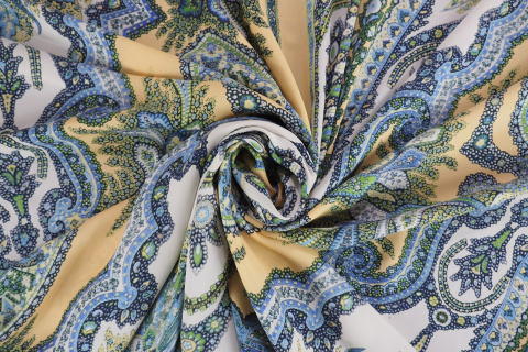 Jedwab "Etro" - Orientalny błękit - panel 1.8m Jedwab "Etro" - Orientalny błękit - panel 1.8m