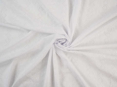 naturalna bawełna biała haftowana w paski