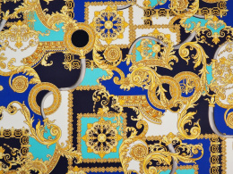 Bawełna elastyczna - Złote ornamenty