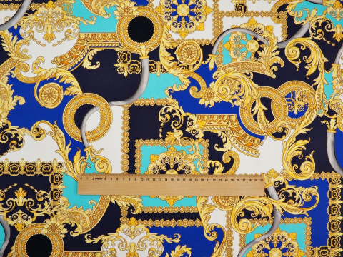 Bawełna elastyczna - Złote ornamenty Bawełna elastyczna - Złote ornamenty