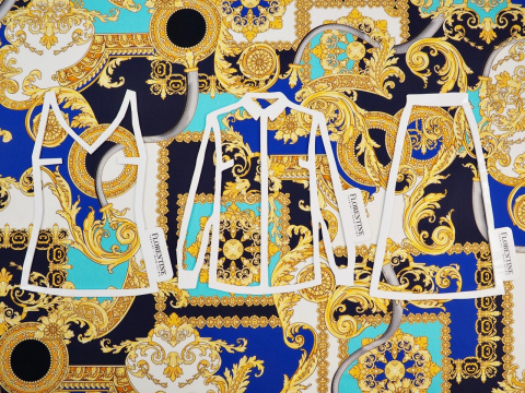 Bawełna elastyczna - Złote ornamenty Bawełna elastyczna - Złote ornamenty