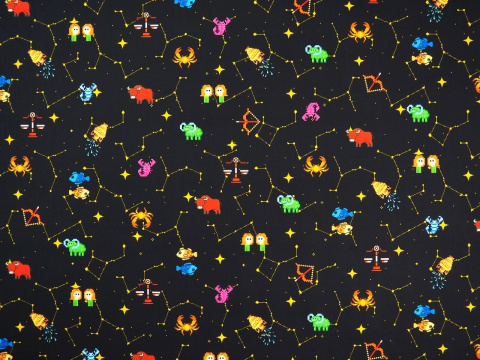 Bawełna elastyczna - Pikselowe znaki zodiaku Bawełna elastyczna - Pikselowe znaki zodiaku