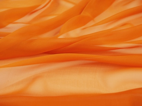 Jedwab szyfon - Pomarańczowy