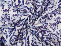 Bawełna ażurowa - Niebieskie ornamenty