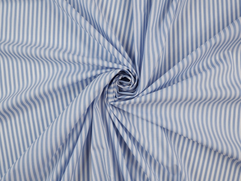 bawełna koszulowa naturalna w niebieskie paski
