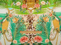 jedwab liście palmowe ornamenty róże