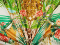 jedwab liście palmowe ornamenty róże