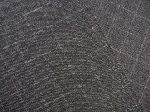 Wełna elastyczna - Krata windowpane na szarości Wełna elastyczna - Krata windowpane na szarości