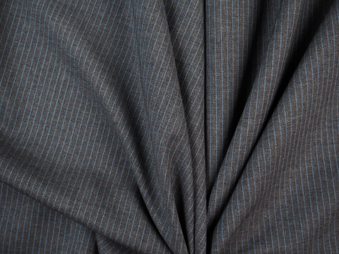 Wełna naturalna - Błękitny prążek na ciemnym szarym