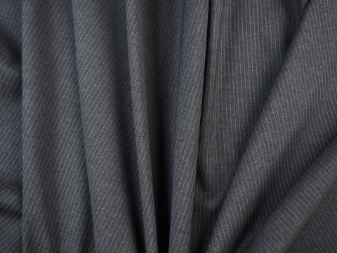 Wełna naturalna - Błękitny prążek na ciemnym szarym