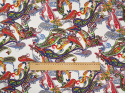 Wiskoza - Kolorowy paisley biel