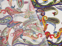 Wiskoza - Kolorowy paisley biel