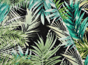 Wiskoza - Liście palmowe na czerni