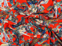 Wiskoza - Kolorowy paisley czerwień