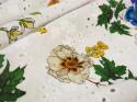 biała bawełna ażurowa kolorowe kwiaty