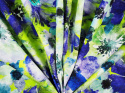 odblaskowa zieleń bawełna elastyczna niebieskie kwiaty