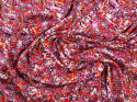 czerwony z fioletem jedwab elastyczny wzór chanelka