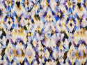 jedwab elastyczny wzór niebieskie kwiaty złote brokatowe łuski