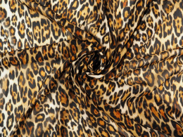 Jedwab szyfon - Klasyczna pantera ciepły odcień [kupon 1,9 m]