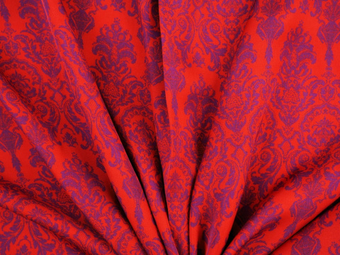 czerwona wiskoza fioletowe ornamenty czerwona wiskoza fioletowe ornamenty
