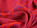 czerwona wiskoza fioletowe ornamenty