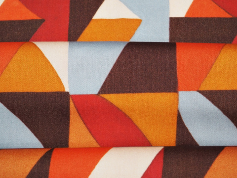 wiskoza geometryczny wzór retro ciepłe kolory wiskoza geometryczny wzór retro ciepłe kolory