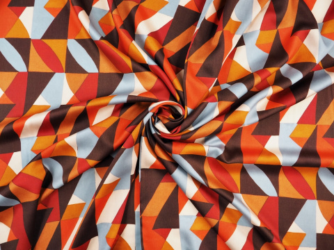wiskoza geometryczny wzór retro ciepłe kolory wiskoza geometryczny wzór retro ciepłe kolory