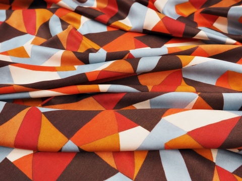 wiskoza geometryczny wzór retro ciepłe kolory wiskoza geometryczny wzór retro ciepłe kolory
