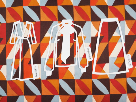 wiskoza geometryczny wzór retro ciepłe kolory wiskoza geometryczny wzór retro ciepłe kolory
