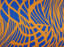 wiskoza niebiesko karmelowa abstrakcja retro wzór