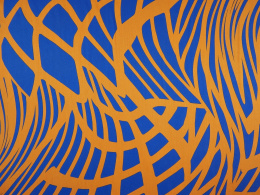 Wiskoza - Niebiesko karmelowa abstrakcja