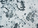 jasno błękitna bawełna ażurowa w modne znaki zodiaku