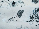 jasno błękitna bawełna ażurowa w modne znaki zodiaku