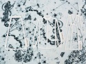 jasno błękitna bawełna ażurowa w modne znaki zodiaku