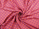 jedwab wzór geometryzczny kwadraty łososiowy, fiolet