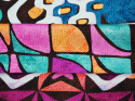 jedwab w abstrakcyjny retro wzór z fioletem