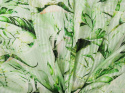 wytłaczany w paski jasno zielony szyfon jedwabny w liście