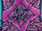 Jedwab twill - Fioletowe ornamenty i niebieska pantera [panel 1,4 m]