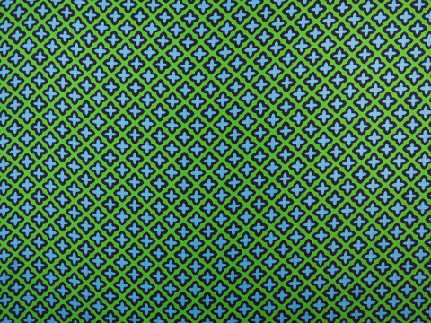 zielony jedwab twill w niebieskie, retro koniczynki zielony jedwab twill w niebieskie, retro koniczynki