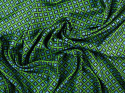 zielony jedwab twill w niebieskie, retro koniczynki