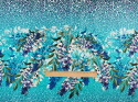 jedwab szara panterka niebieskie wisterie