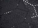 czarna bawełna ażurowa geometryczny wzór z kwiatami