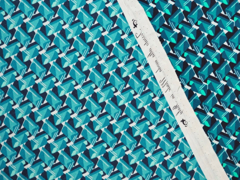 jedwab abstracja retro w kolorze morskim jedwab abstracja retro w kolorze morskim