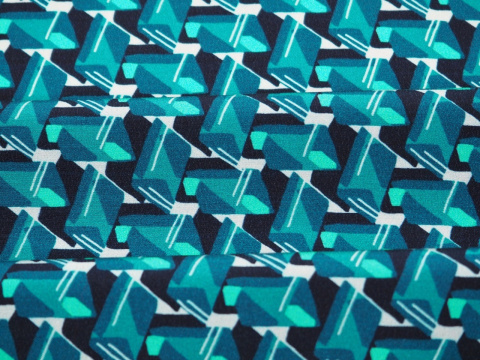 jedwab abstracja retro w kolorze morskim jedwab abstracja retro w kolorze morskim