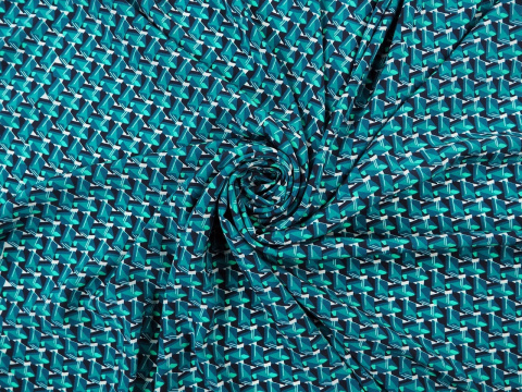 jedwab abstracja retro w kolorze morskim jedwab abstracja retro w kolorze morskim