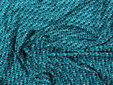 jedwab abstracja retro w kolorze morskim jedwab abstracja retro w kolorze morskim