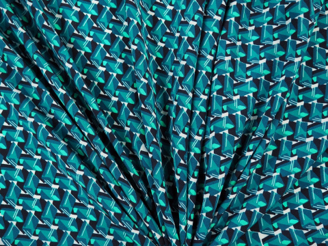 jedwab abstracja retro w kolorze morskim jedwab abstracja retro w kolorze morskim