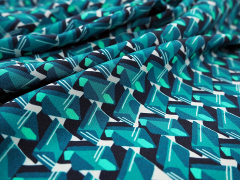 jedwab abstracja retro w kolorze morskim jedwab abstracja retro w kolorze morskim
